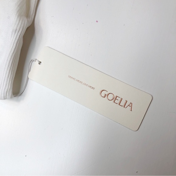 Goelia Acetate Knitted Ruched Vest Women's Tank Top Off White Size Large NEW - Picture 12 of 16